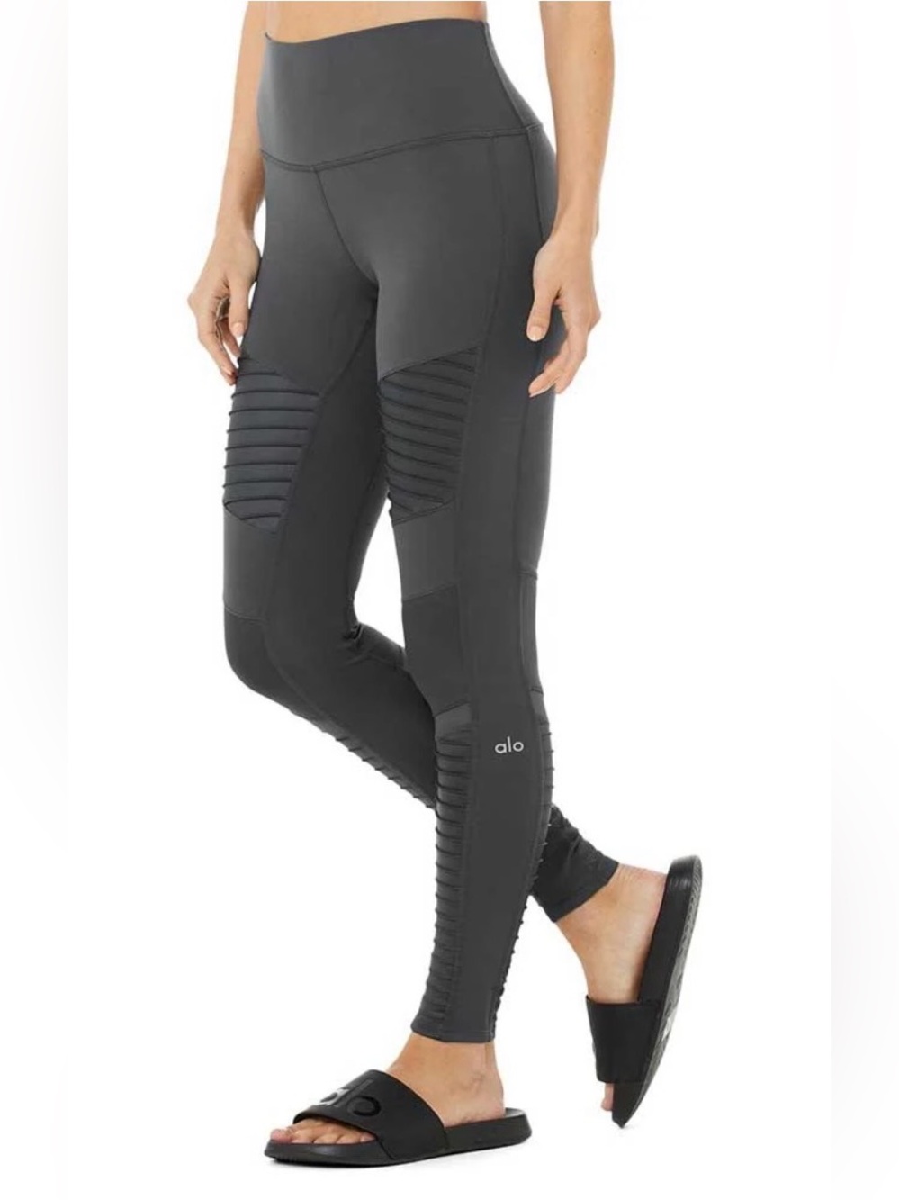 Alo Yoga High Waist Moto Leggings Anthracite Sz. S